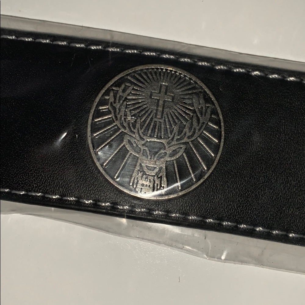 Jagermeister leather cuff bracelet